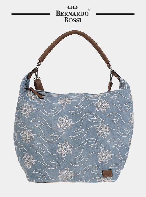 Blaue Handtasche mit Blumen Taschen Handtaschen 